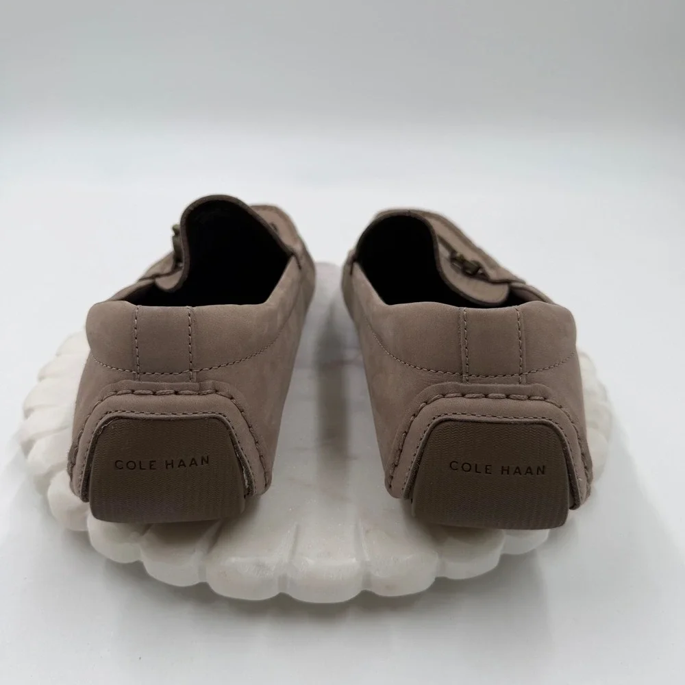 Cole Haan Mens Grandseries Taupe Nubuck Leather Bit Driver Loafers Size 9.5